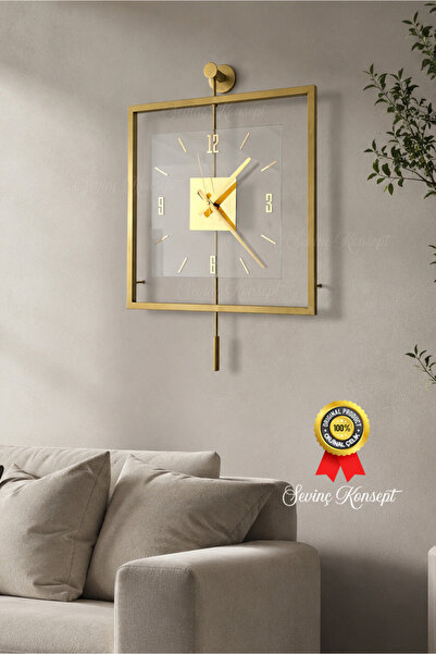 SEVİNÇ KONSEPT Gold Quadro Kare Şeffaf Luxe 45 x 65 cm, Modern Dekoratif Sark...