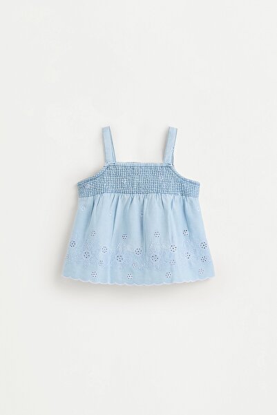 LEFTIES İşlemeli denim top