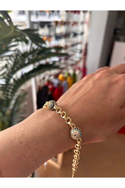 Niloshe&Sinoshe NS Accesories Gold Bracelet with Evil Eye Beads