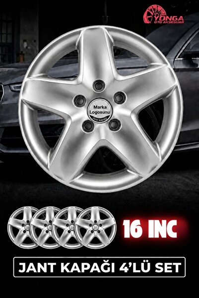 YONGA OTO AKSESUAR RENAULT FLUENCE 16 İnç Jant Kapağı 4'lü Set Gümüş + 4 Amblem