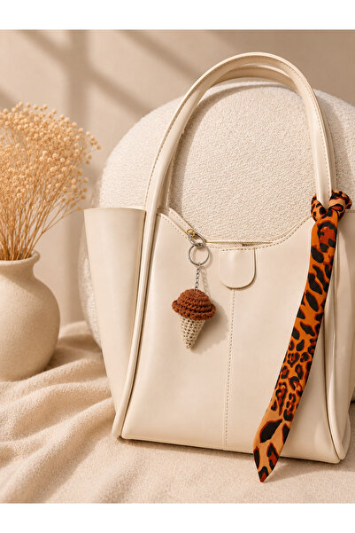 Kumru Studio Brown Ice Cream Charm Keychain – Handmade Bag Accessory