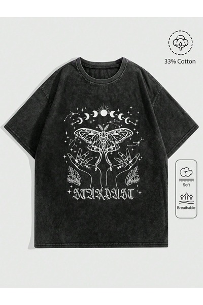 bellanova Unisex Oversize Printed T-Shirt Streetwear Comfortable Fit Daily Pr...
