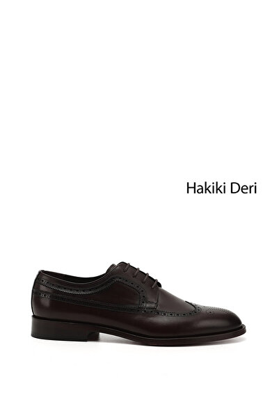 LC Waikiki Kahverengi Erkek ÇİKOLATA KAHVE Bağcıklı Kösele Taban Hakiki Deri ...