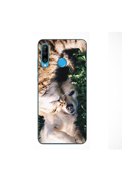 OEM Husa compatibila cu Huawei P30 Lite Silicon Gel Tpu Model Caine si Pisica