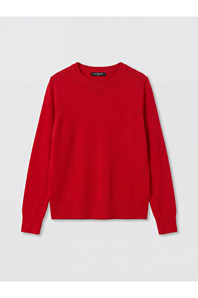 LC Waikiki Red Crew Neck Women's Knitwear Sweater