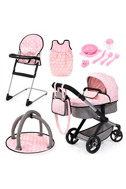 Bayer Complete Top Bottom Set for dolls Xeo Deluxe Pink with 2in1 foldable st...