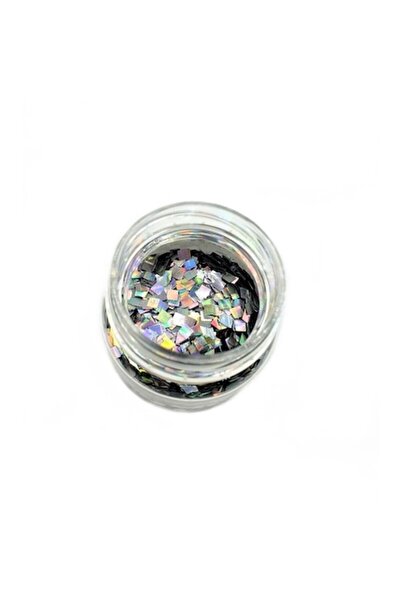 Deve Pigment glitter holografic patrat silver 3mm, art line DEVE, 10gr sclipi...