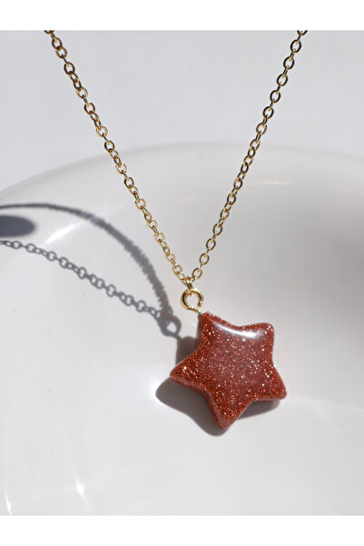 Reorah Collection Brown Glitter Star Necklace