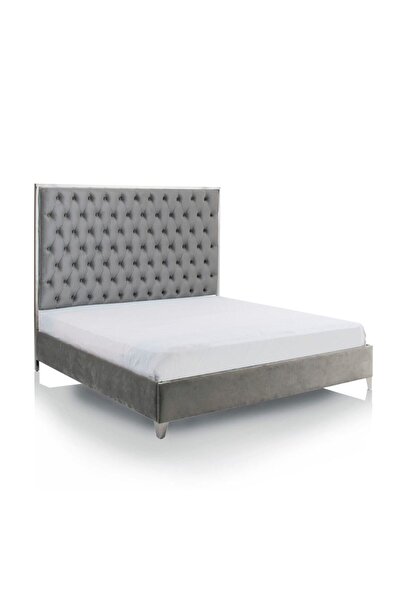 Midas Furniture سرير خشبي مقاس كوين 158×211×135 سم رمادي اللون