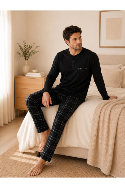 FORMO Set de pijamale PREMIUM pentru bărbați, 100% bumbac natural, în carouri...