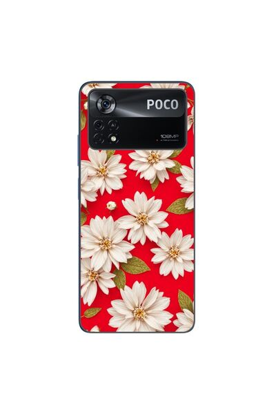 OEM Husa compatibila cu Xiaomi Poco X4 Pro Silicon Gel Tpu Model White Flower...