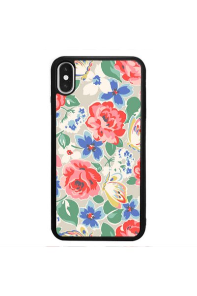 Other Apple iPhone Xs Lady roses Black Glossy Θήκη