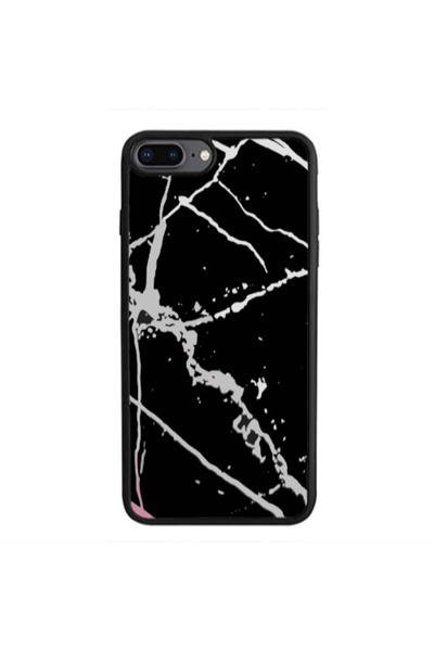 Other Apple iPhone 7 Plus Marble Cream Cracks Black Glossy Θήκη