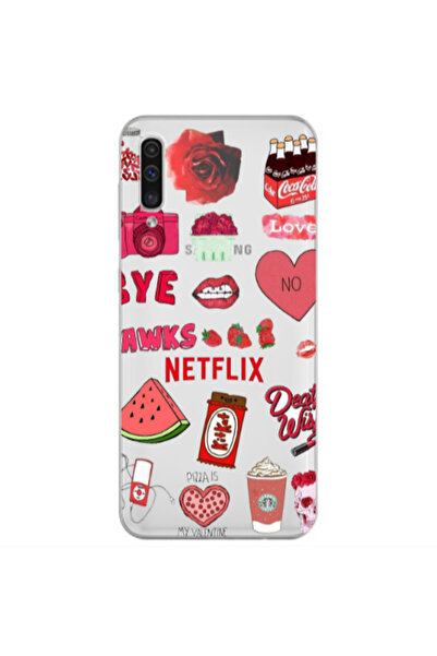 Other Samsung A70 pizza is my valentine Transparent Silicone TPU Θήκη