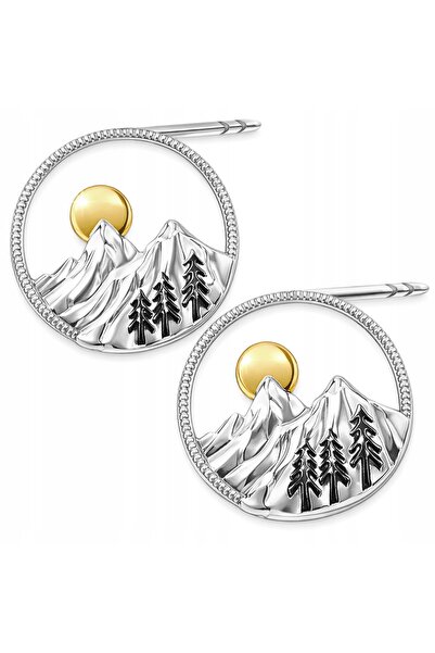 Larezo Cercei Din Argint 925 Cu Model Gory Tatry Si Soare, Inchizatoare Surub...