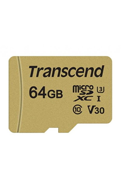 Transcend Card de memorie microSDXC 500S 64GB, Clasa 10, UHS-I U3, V30 + Adap...