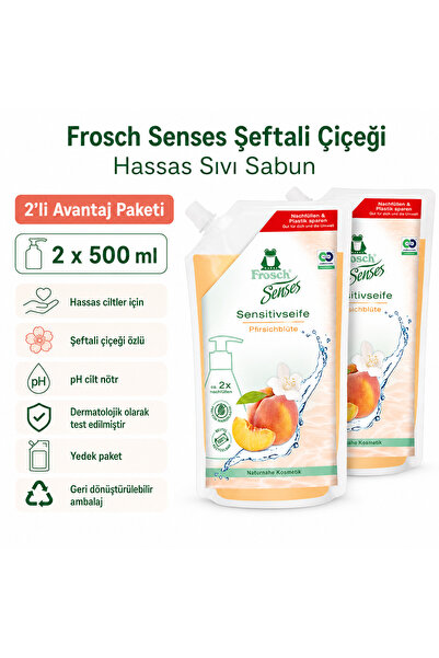 Frosch Senses Şeftali Çiçeği Hassas Krem Sabun – Doğal İçerikli, Cilt Dostu, ...