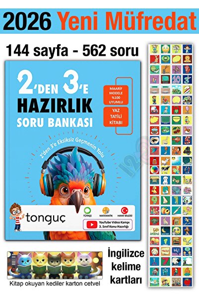 Tonguç Yayınları 2'den 3'e Hazırlık Kitabı 2026 Yaz Tatili 2. Sınıftan 3. Sın...