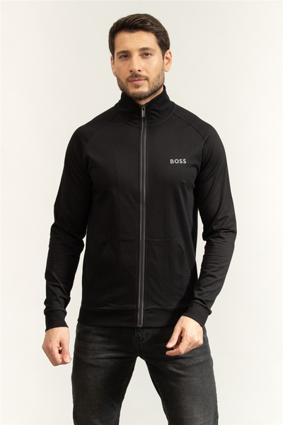 BOSS Authentic Jacket Z Erkek Fermuarlı Sweatshirt Siyah