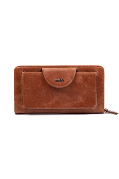 Grande 2737 Genuine Leather Wallet with Phone Compartment, Zipper, Multiple C...