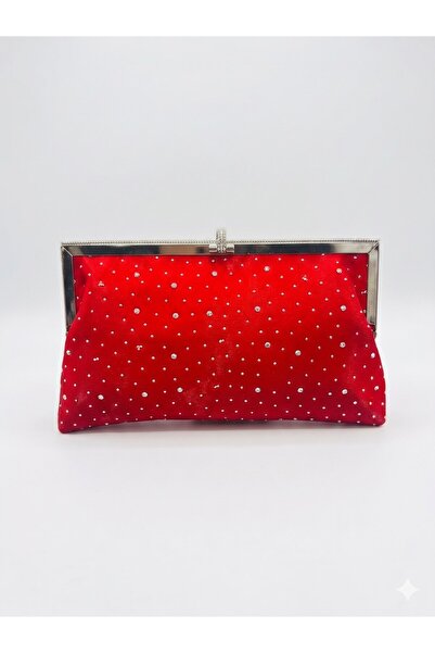 Çanta Trend Stone Detailed Wavy Women's Portfolio Clutch Evening Bag