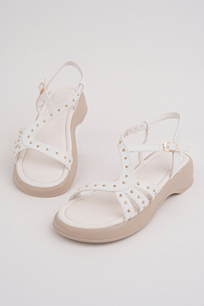 Madam Tarz İkr-2080 Flat Sole Studded Sandals