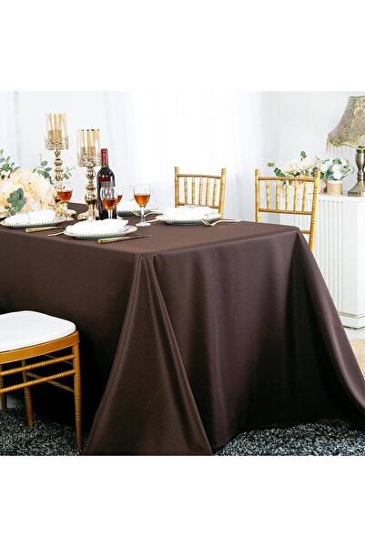 Kotonia Home Tablecloth - 180x300 cm, Satin Damask DeLux, 100% cotton, Dark C...