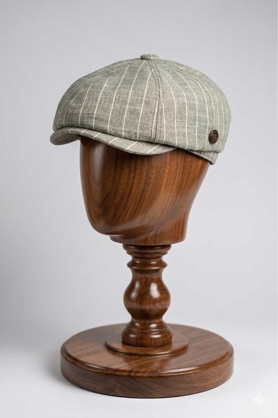 Hat Town Striped Newsboy Cap - Classic Baker Boy Hat