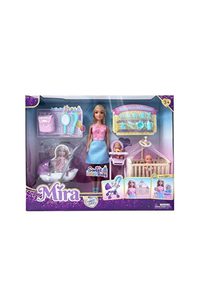 Mira Fashion - 11.5" Doll with baby care set (brown skin)