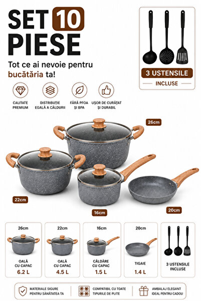 Wove HomeRoy – Set oalet Gătit 10 Piese