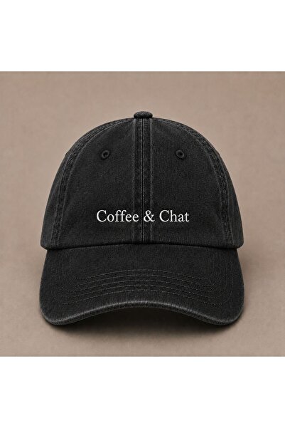 WeavedCo Coffee & Chat Embroidered Vintage Washed Cap Hat