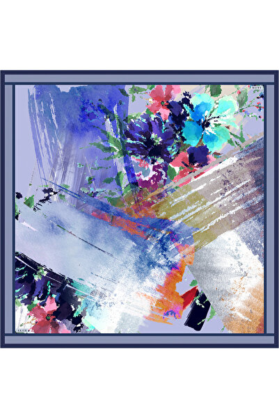 Aker Blue 90X90 Silk Twill Scarf