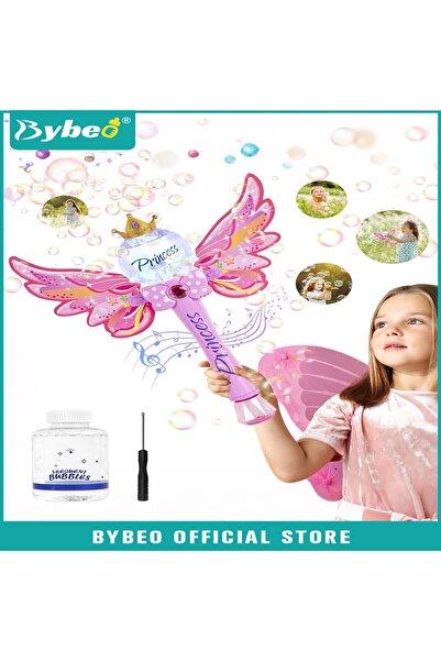 BYBEO عصي فقاعات للأميرات الصغيرات، آلة فقاعات للأطفال، صانع فقاعات مع موسيقى...