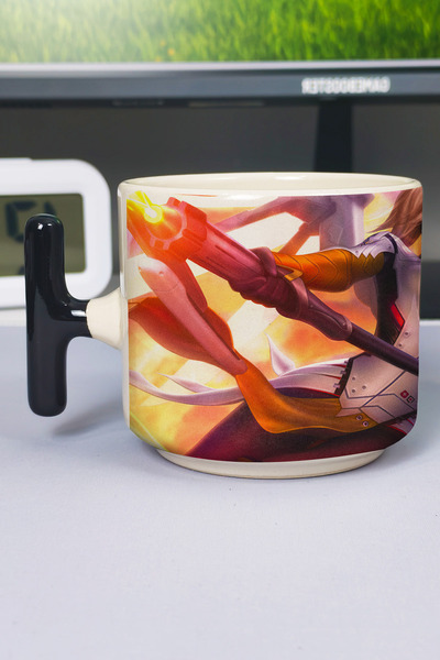 ZipZap Overwatch Printed Ceramic Luxury Mug (1 Piece) T-Shaped Special Black ...