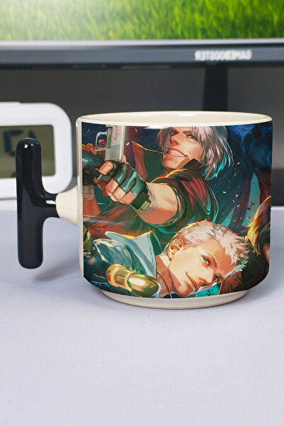 ZipZap Devil May Cry Printed Ceramic Luxury Mug (1 Piece) T-Shaped Special Bl...