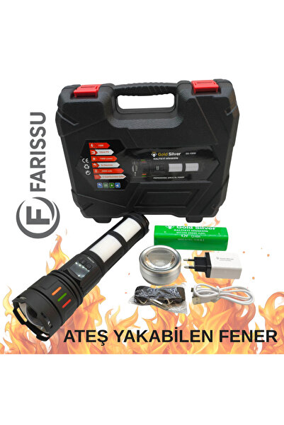 farissu GS-15850 110W 11000 Lümen Ateş Yakabilen Profesyonel Şarjlı El Feneri...