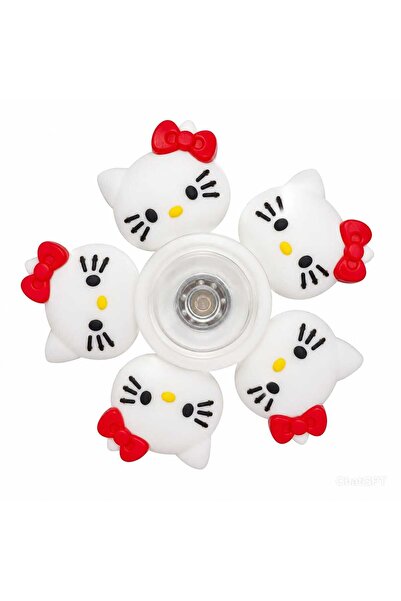 Gernic Cute Cat Face Fidget Spinner – 5-Arm Orange Stress Relief Spin Toy for...