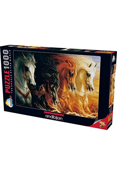 abnturk Mahşerin Dört Atlısı 1000 Parça Puzzle Tamamlanmış Halinin Kenar Ölçü...