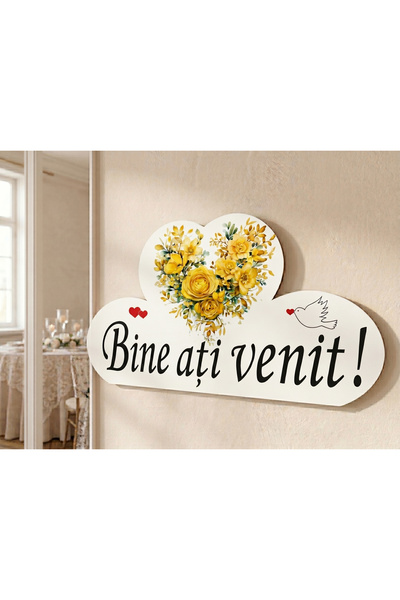 Bello Carino High quality decoration products "Welcome!" Sign, Intertwined He...
