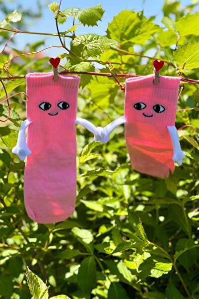 LouSocks Elele Tutuşan - Halay Çeken Çorap 1 Çift - Sevimli Yüz İfadeli Çorap