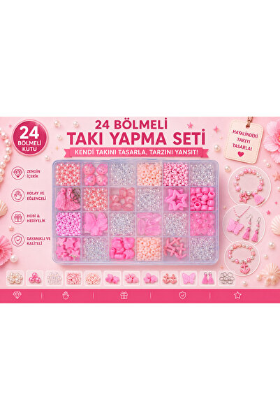 By MO Accessories Çocuklar ve Gençler İçin Yaz Temalı Pembe Boncuklar Figürle...