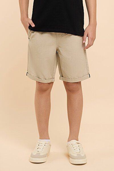 R&B Solid Shorts with Drawstring Waist