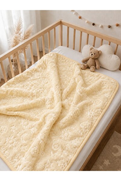 Pure Boutique Paturica bebe ivoire cu model embosat 100x100 cm pufoasa moale ...