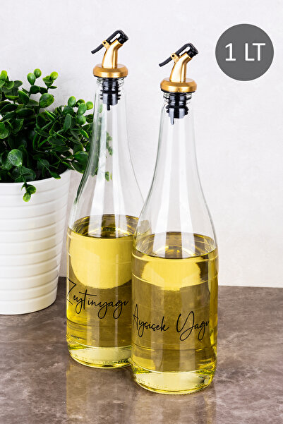 Dolkin Home 2-Pack of 1000 ml Sunflower Oil and Olive Oil Labeled Oil Dispens...