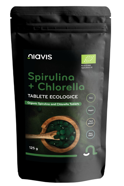 Niavis Spirulina + Chlorella Tablete Ecologice/Bio 125G