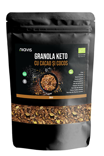 Niavis Granola Keto Cu Cacao Si Cocos Ecologica/Bio 200G