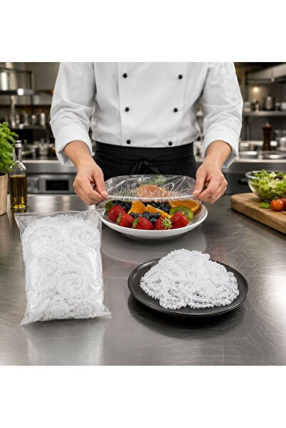GM 100’lü Streç Kapak Gıda Koruyucu Bone – Tek Kullanımlık Elastik Taze Tutuc...