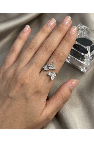 Benola Brand خاتم فضي ناعم زيركون 01