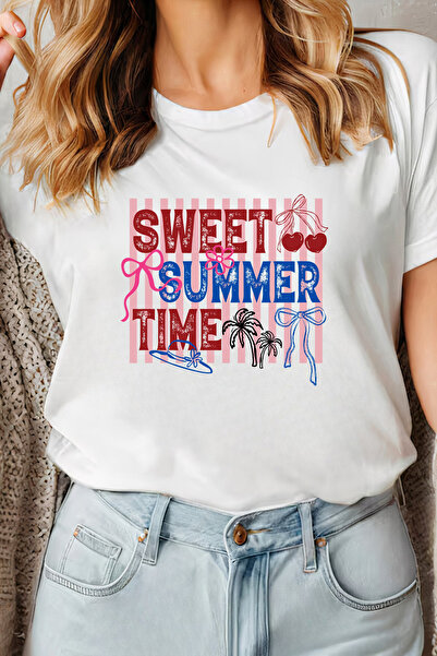 Sarah's Boutique Women's T-shirt – 100% cotton – Cherry Palms