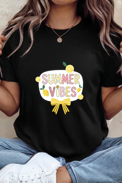 Sarah's Boutique Women's T-shirt – 100% cotton – Vibes Bow